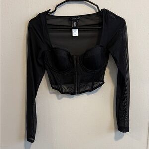 Sincerely Jules Black Lace Crop Top